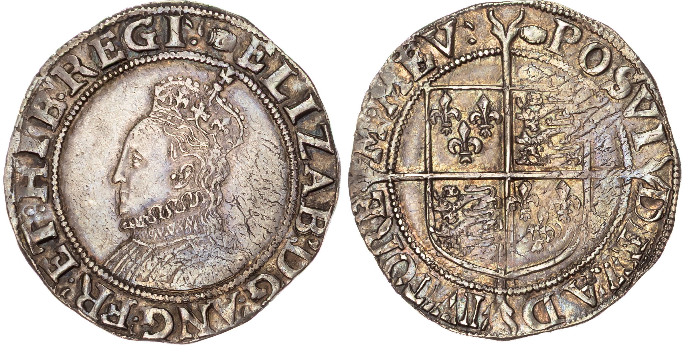 Elizabeth I (1558-1603) Shilling, sixth issue, mintmark tun (1592-95).