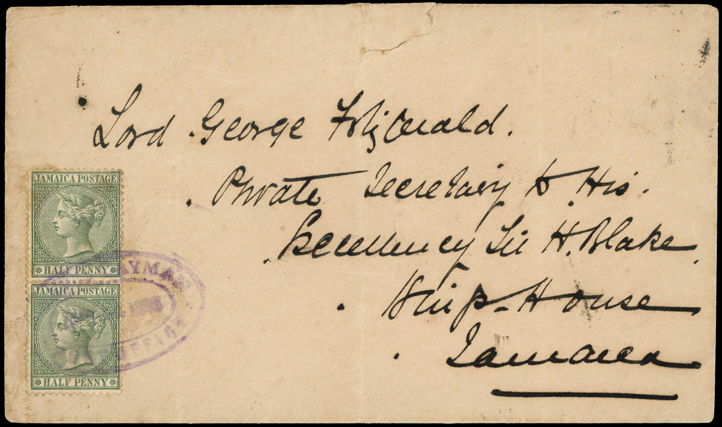 1893 Oval "Grand Cayman, Post Office" cancel...
