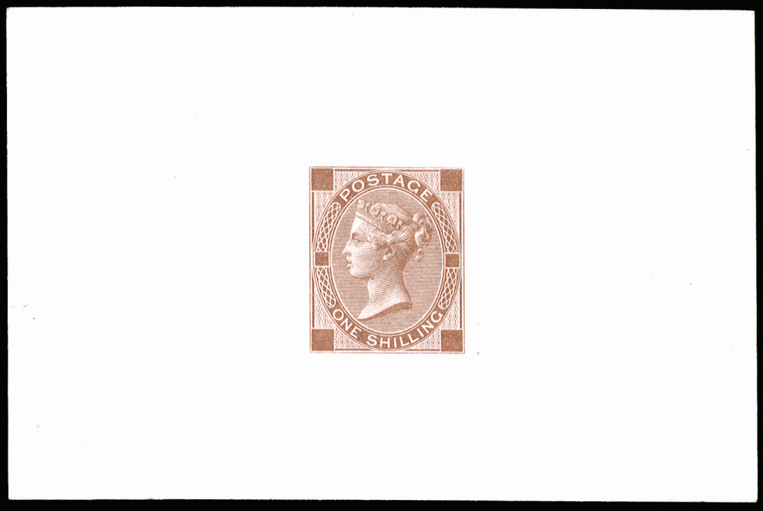 GB SG 117 1870 1s Die Proof in brown