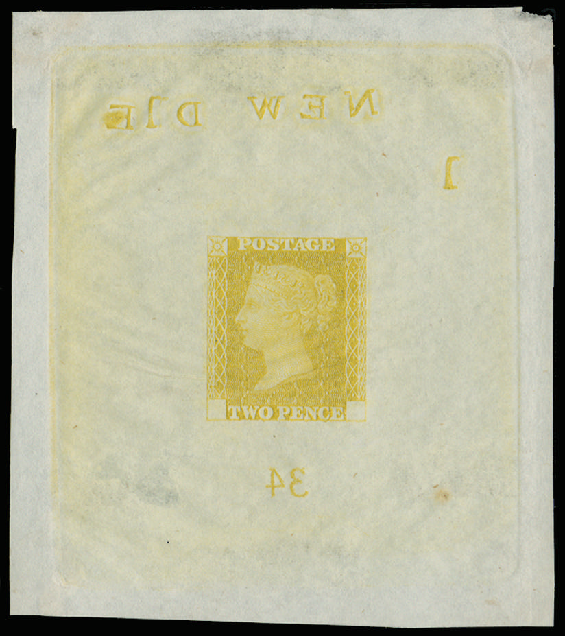 GB 1871 Ormond Hill 2d Die Proof in chrome-yellow