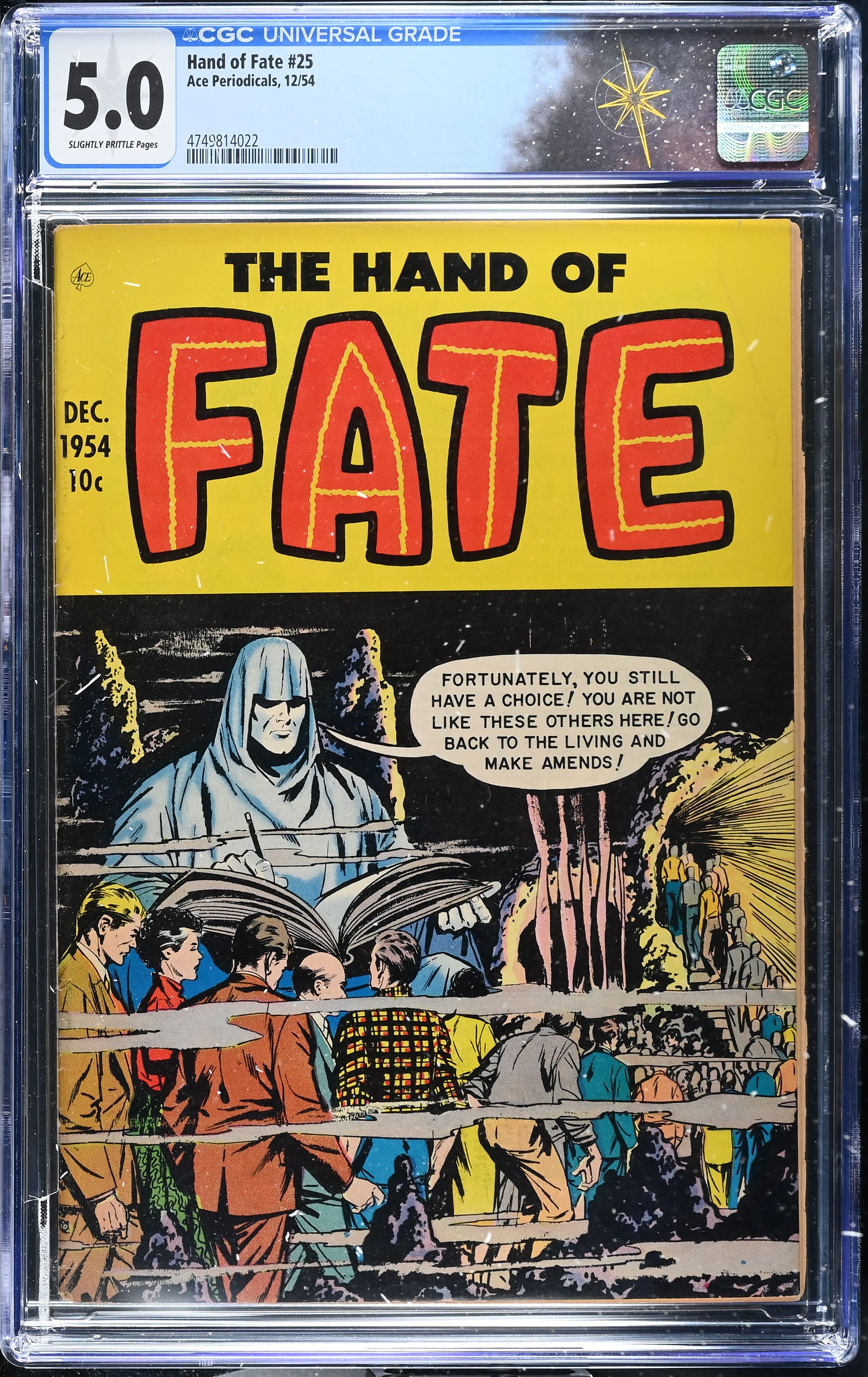 Hand of Fate #25b CGC 5.0 Lou Cameron, Larry Woromay and Louis Zansky Art (Ace Periodicals, 1954) Slightly Brittle Pages