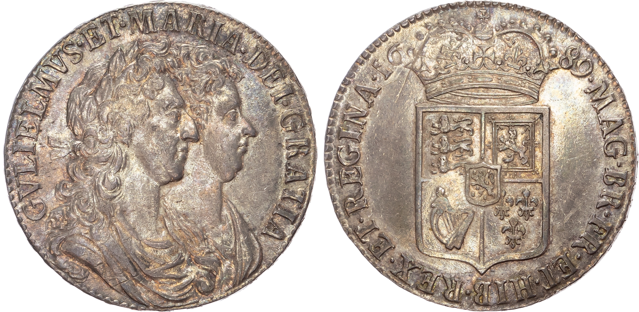 William and Mary (1688-1694), Halfcrown, 1689 PRIMO
