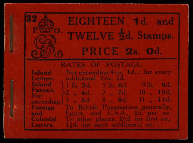 1915 (July) 2/- booklet (#32), perfs mainly...