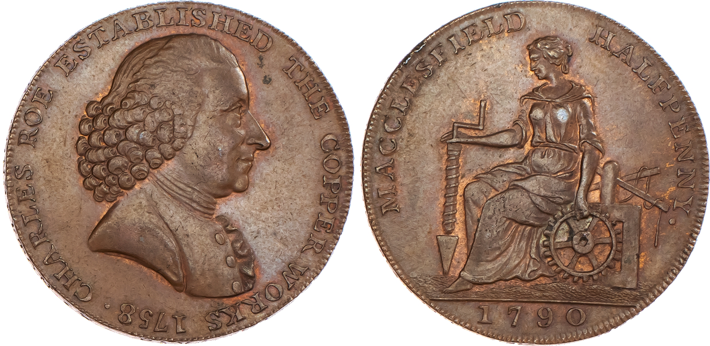 Macclesfield, Roe & Co. Halfpenny 1790...