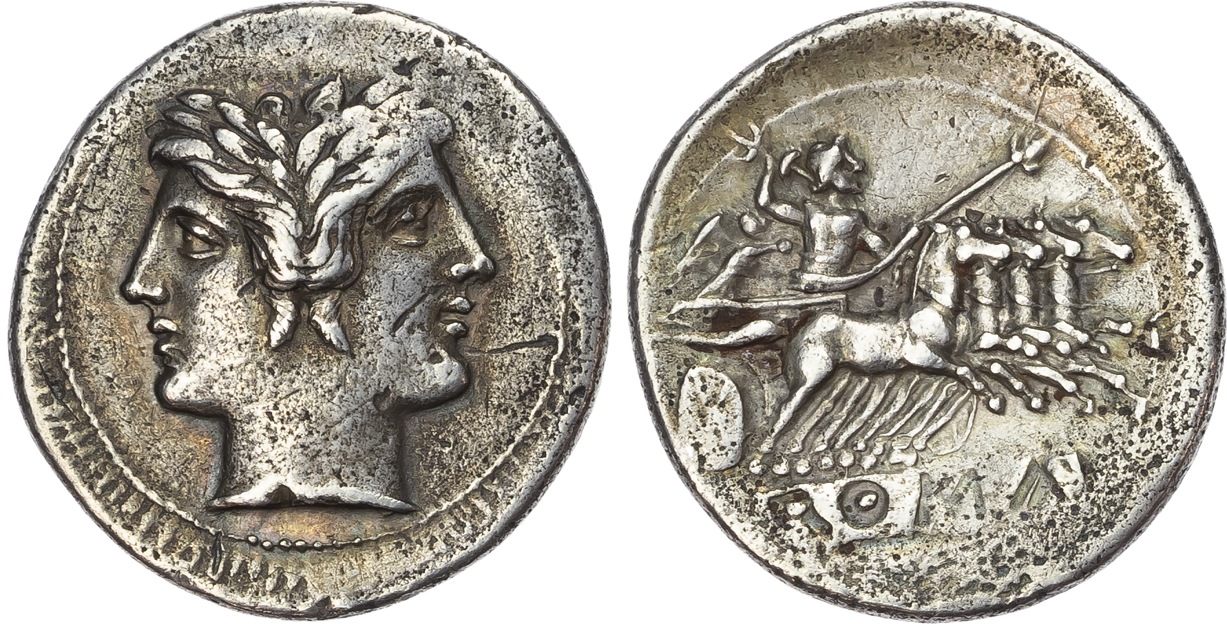 Anonymous (c. 225-211 BC) AR Didrachm, Rome, 6.32g. 