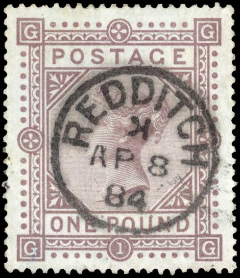 GB 1867-83 £1 brown-lilac on blued paper, used, SG 132