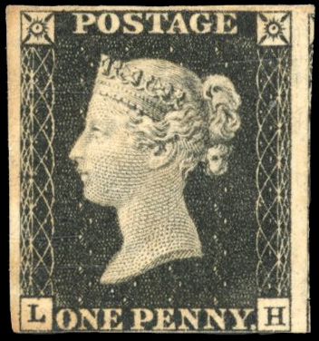 GB 1840 1d black, Pl. 2 (LH), mint, SG 2