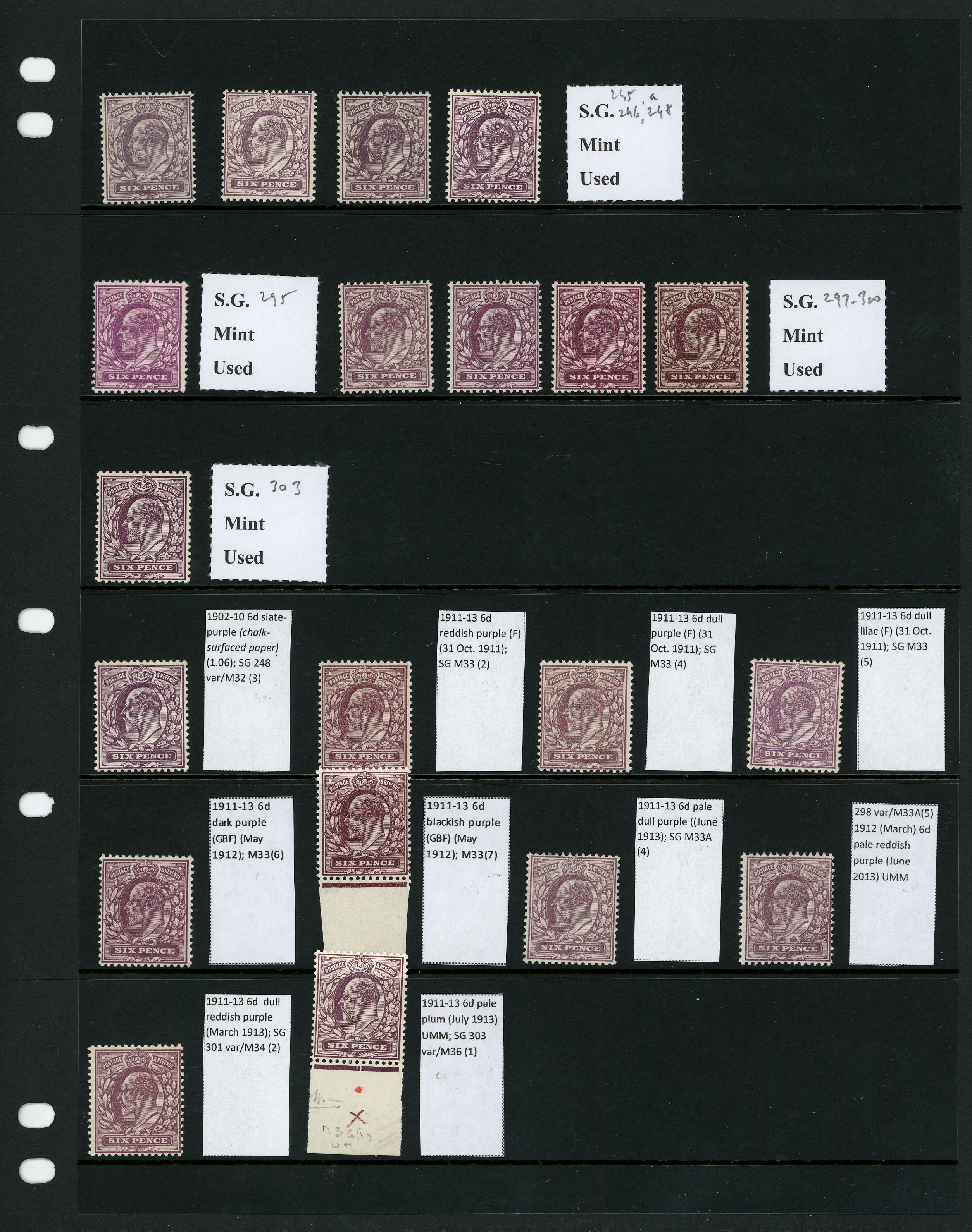 1902-13 6d range (20), unmounted o.g. SG 245,...