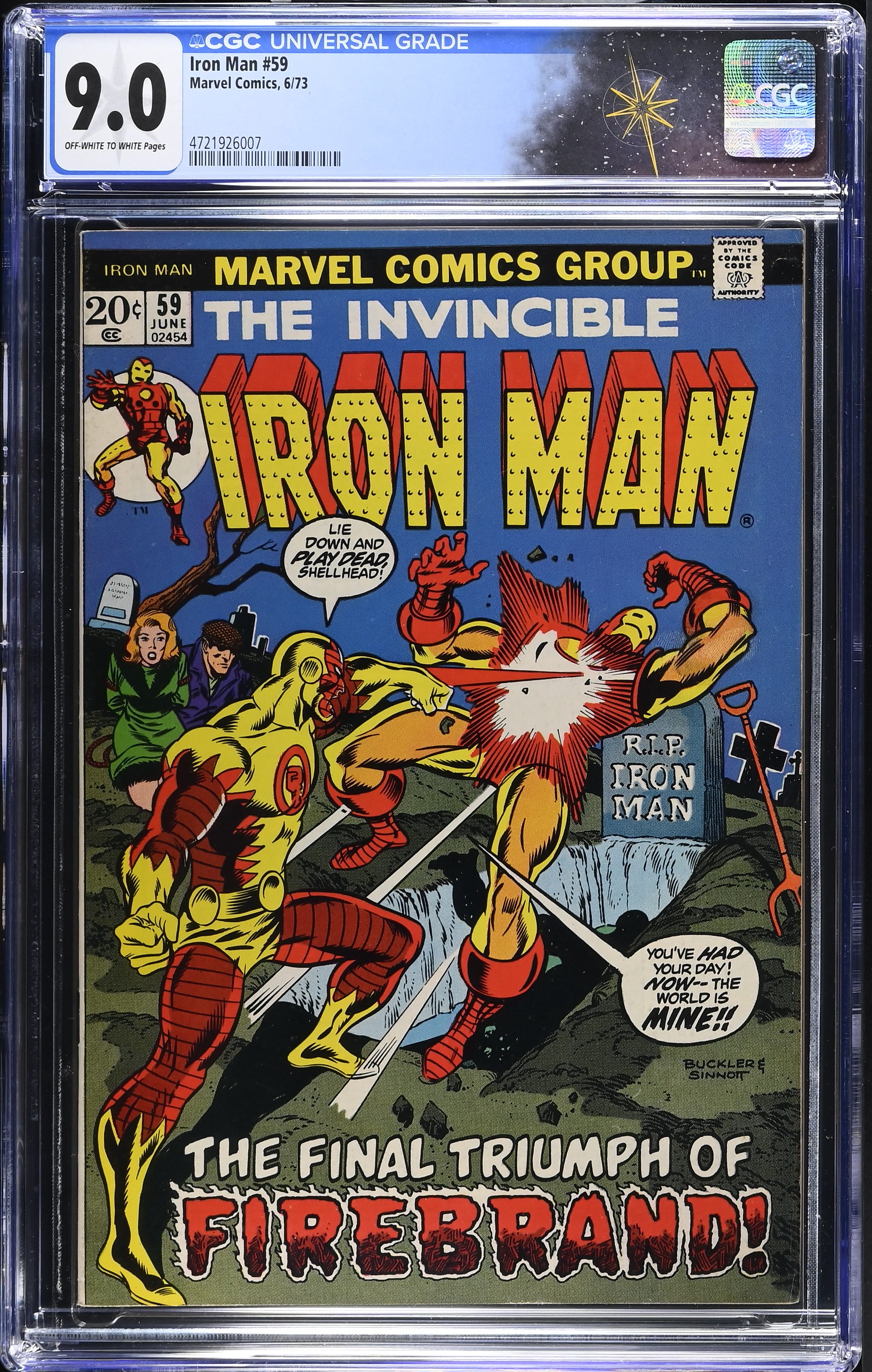Iron Man #59 CGC 9.0 "A Madness in Motown!" Cover by Rich Buckler (Marvel Comics, 1973) Off-White to White Pages