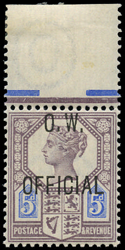 SGO34 1902 5d  Dull purple & blue (O.W. Official) U/M o.g.