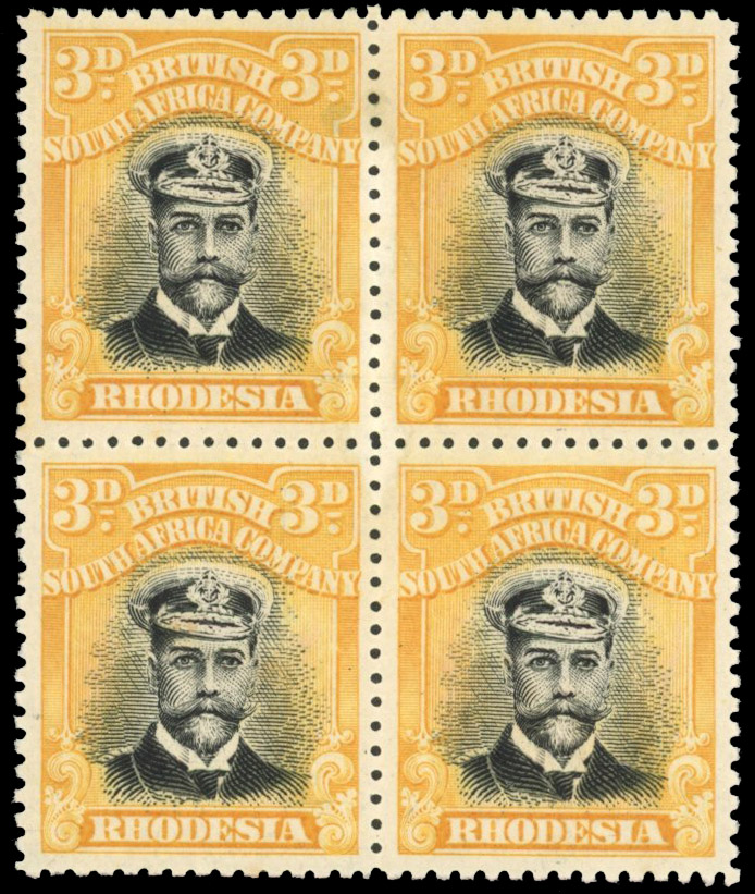 Rhodesia 3d SG 222 block mint
