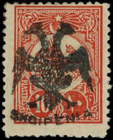 1913 10pi dull red, double headed eagle...