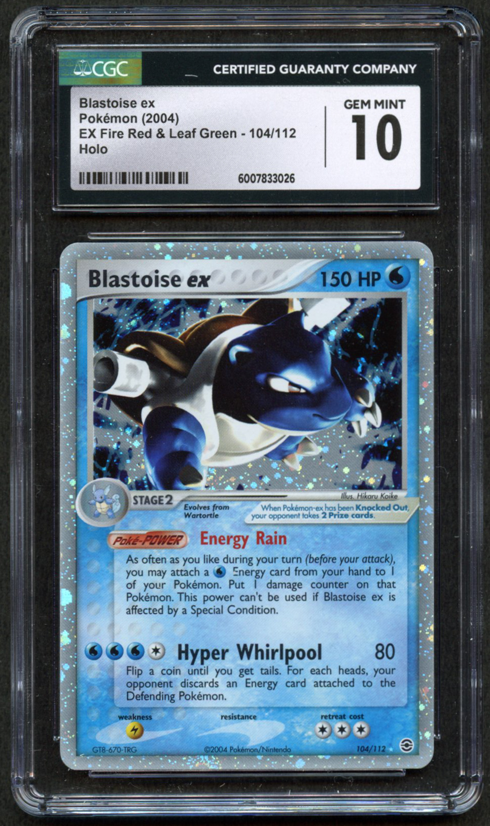 CGC 10 Blastoise ex - EX Fire Red & Leaf Green 2004 - 104/112
