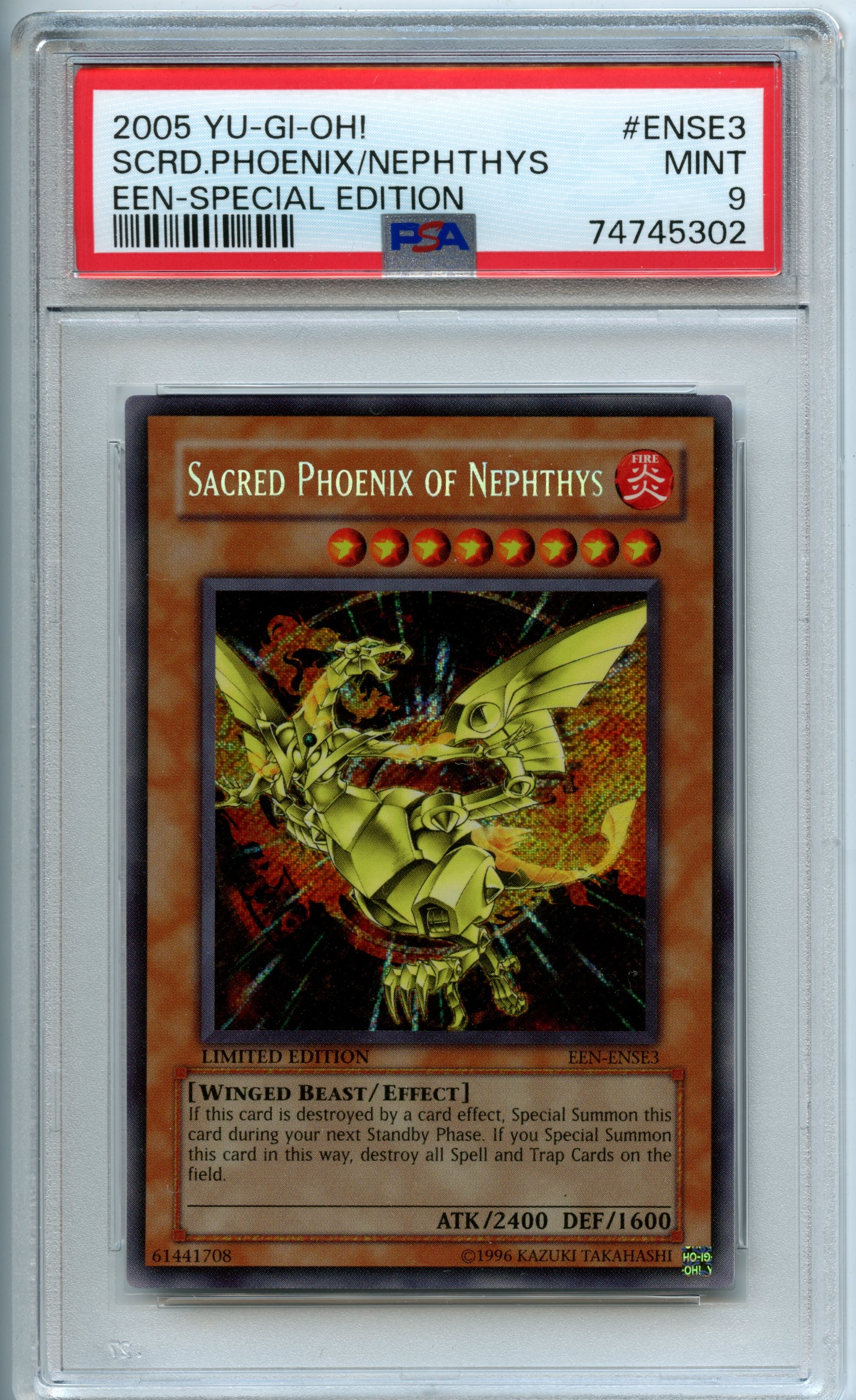 Yu-Gi-Oh! - Sacred Pheonix of Nephthys  - Elemental Energy Special Edition  - PSA 9
