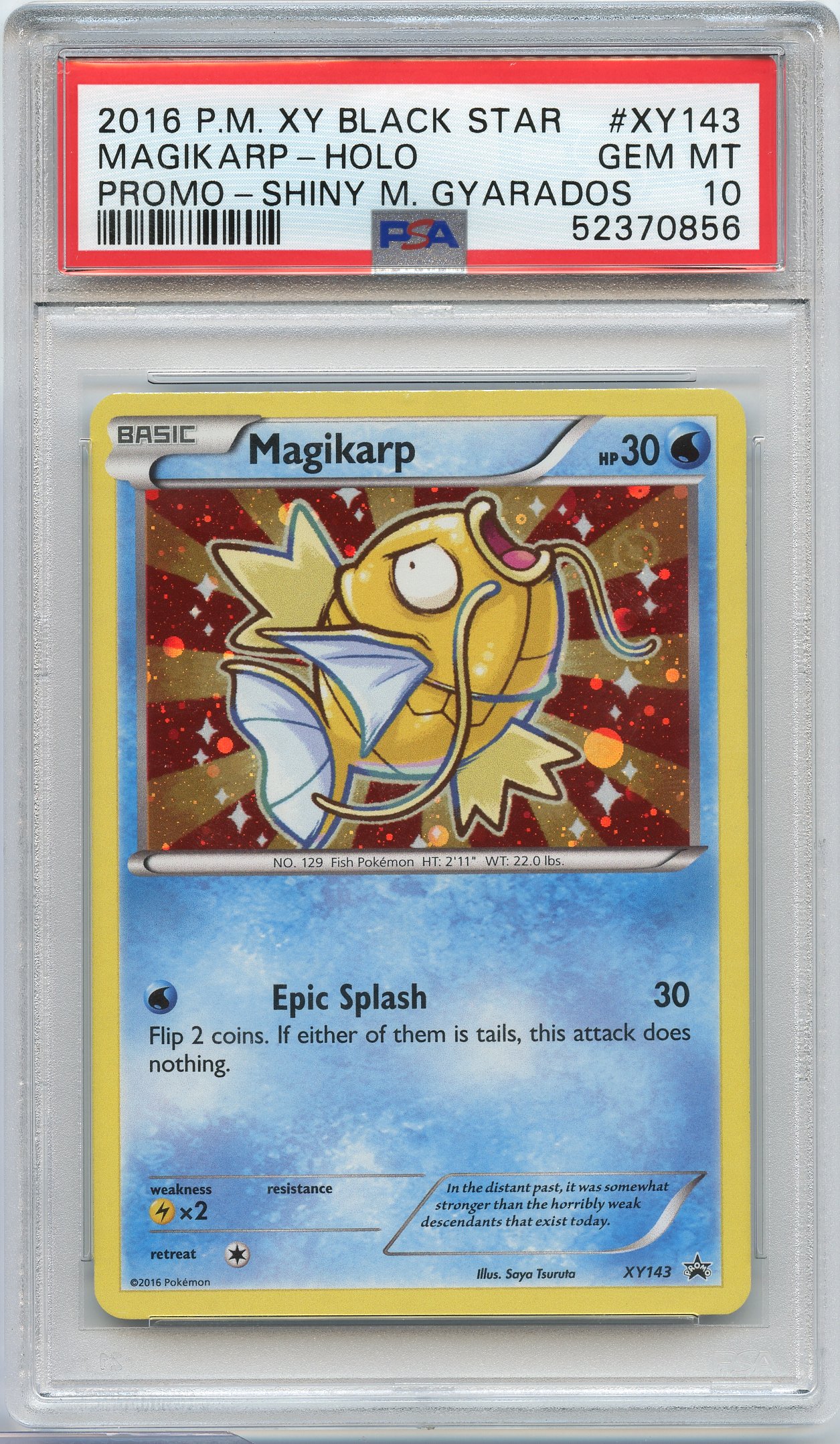 PSA 10 Shiny Magikarp #XY143 Holo Black Star Promo