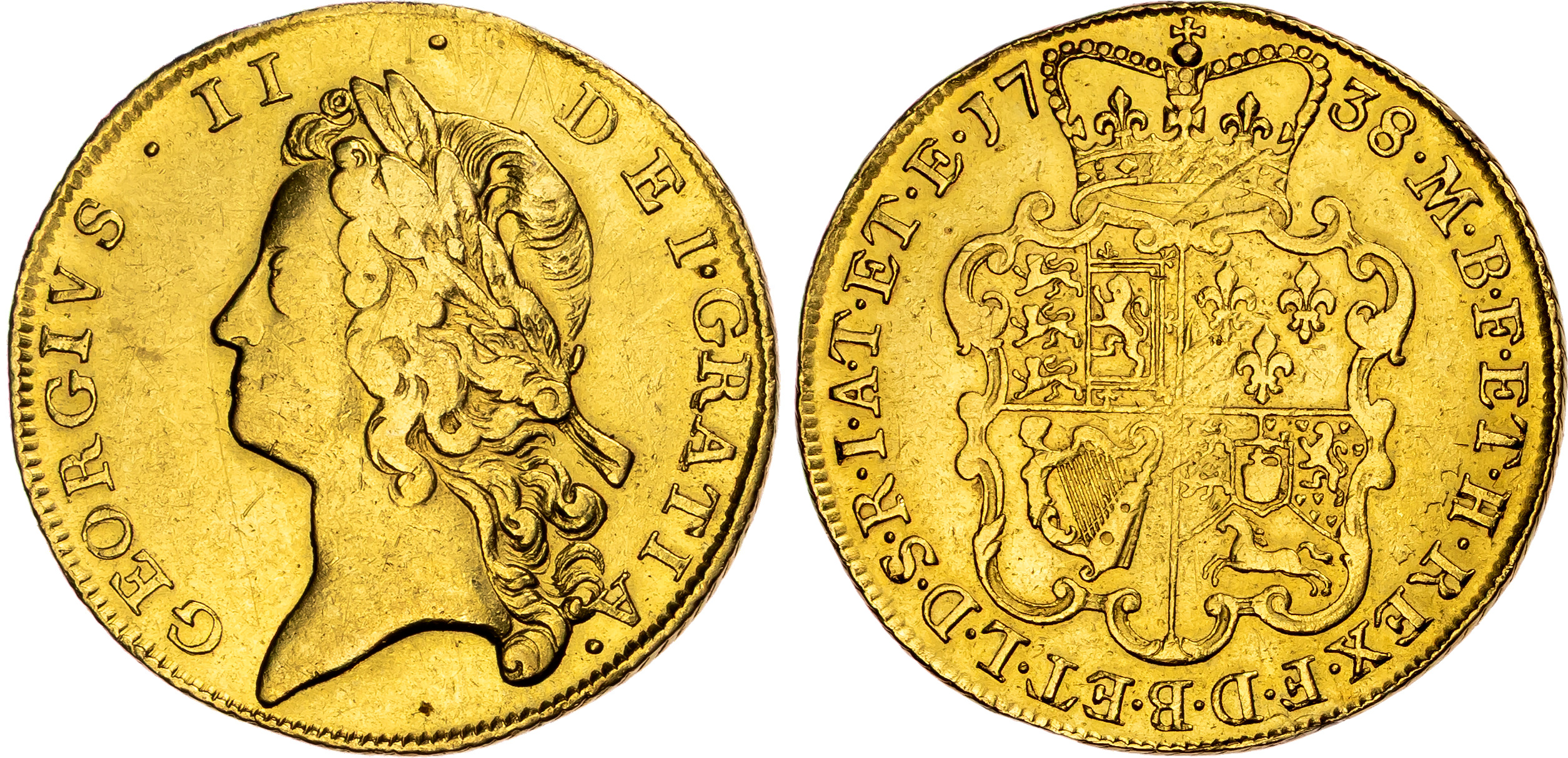 George II (1738-1760), Two-Guineas, 1738.