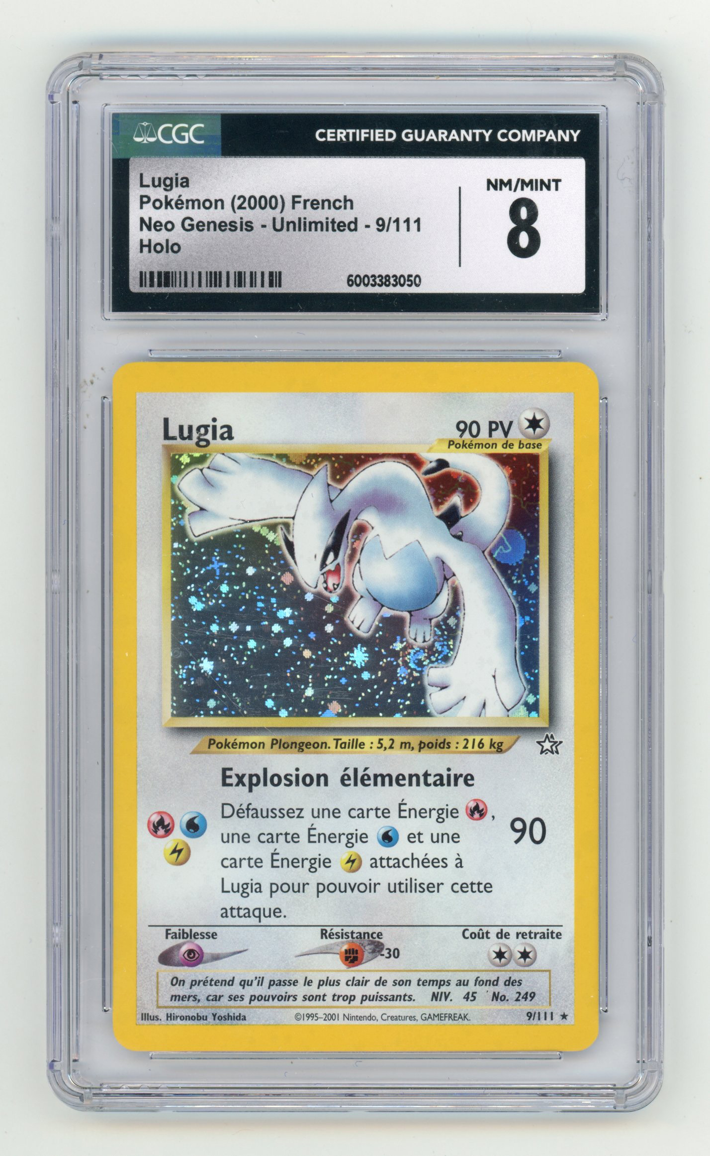 CGC 8 Lugia #9 Holo French - Neo Genesis