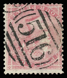 1857 4d Rose (Wmk. Large garter Inverted). Very...