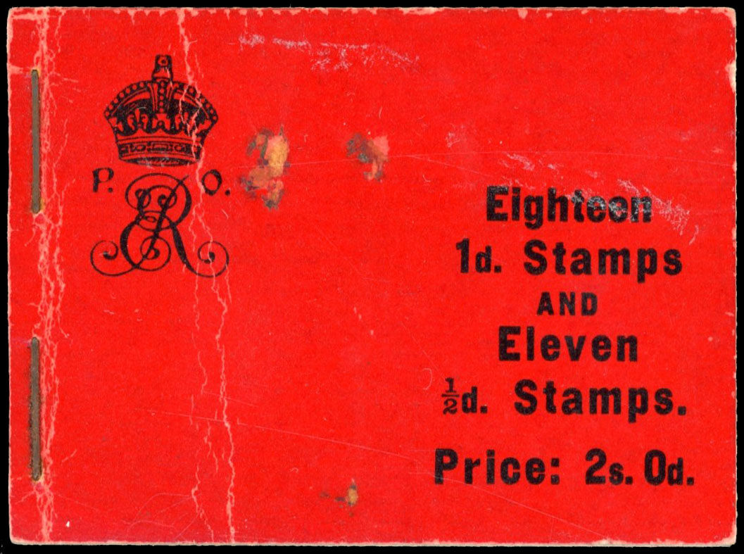 GB 1911 2s booklet, ½d pane with St Andrew's Cross label