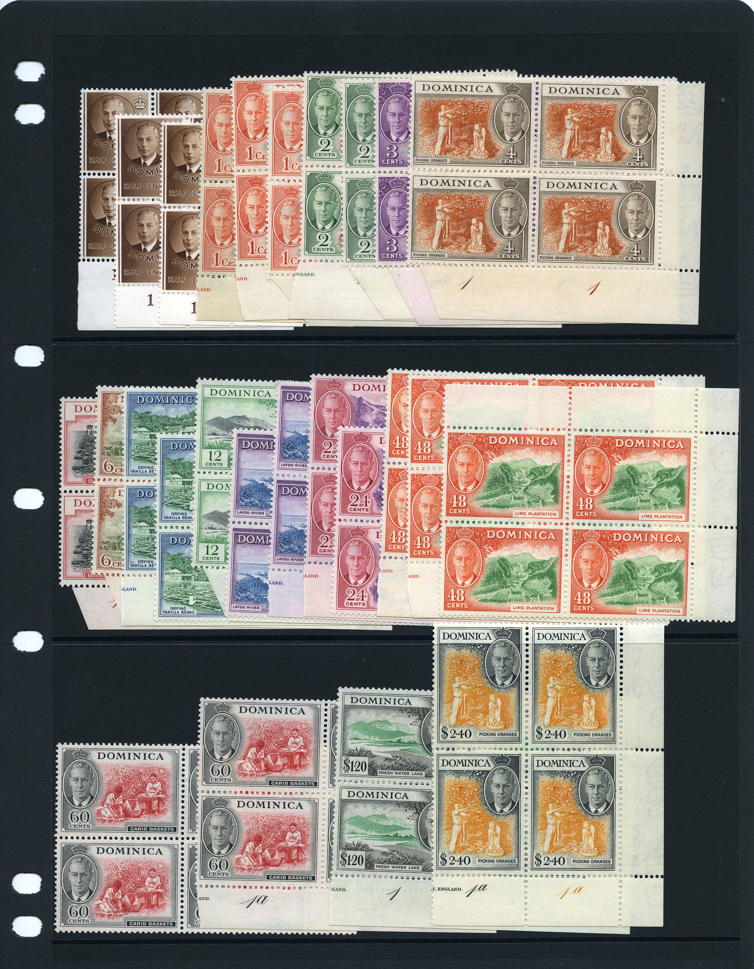 1951 set in mint blocks of four, mainly...