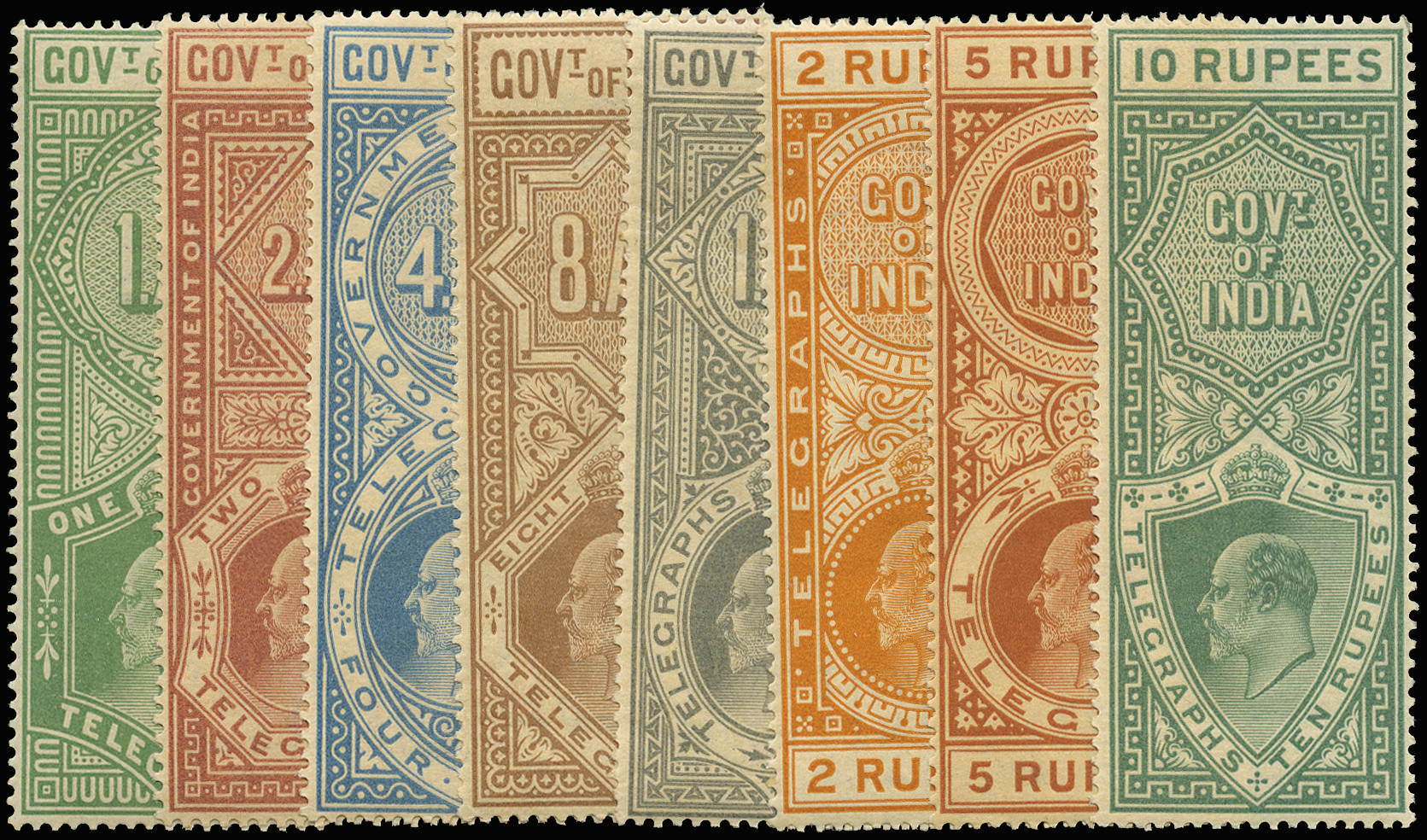 INDIA 1904  SG T56/63 Telegraph mint