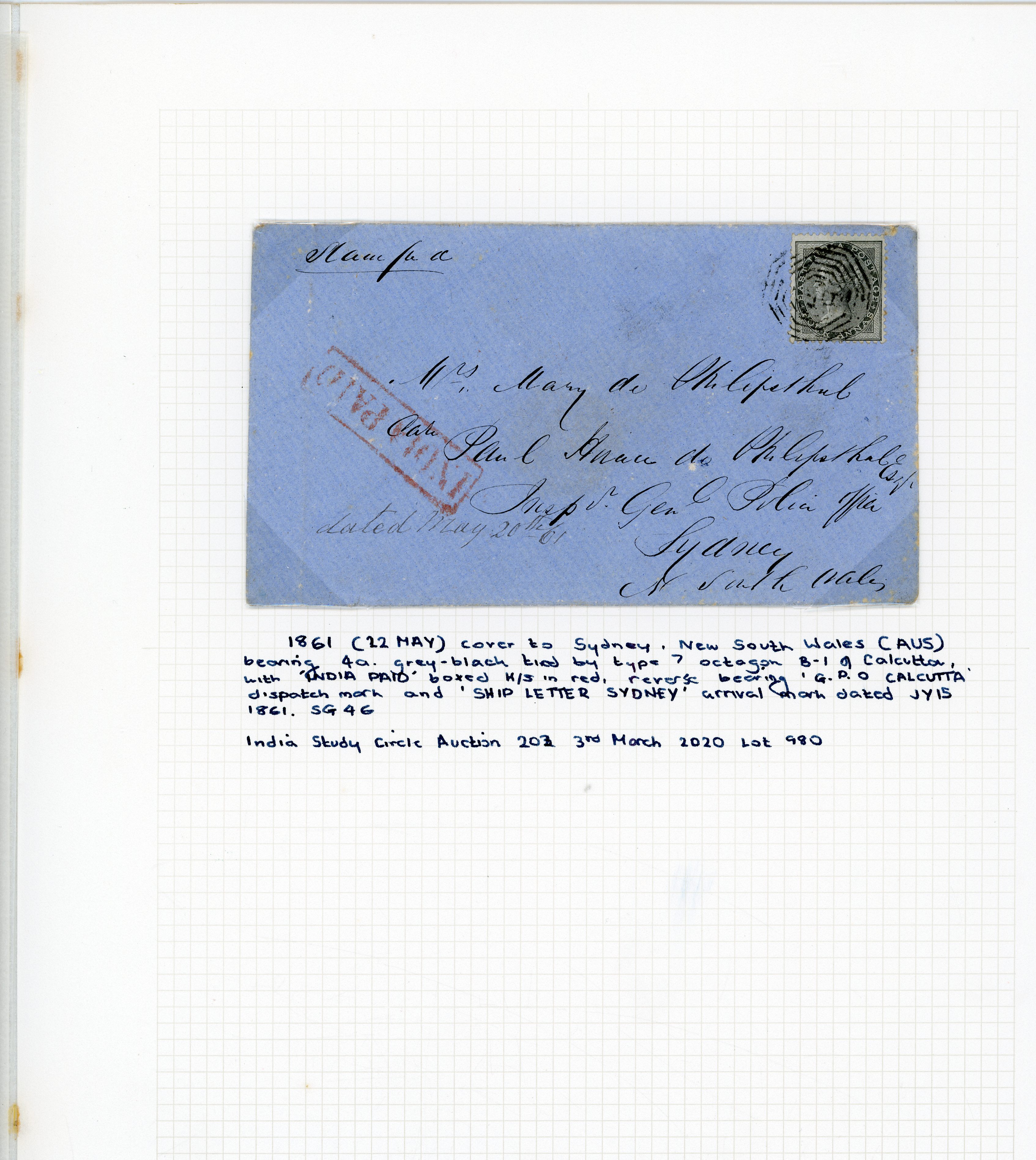 India QV postal history collection