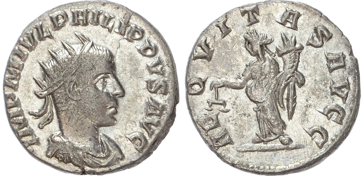 Philip II (AD 247-249) AR Antoninianus, Antioch, 4.53g. 