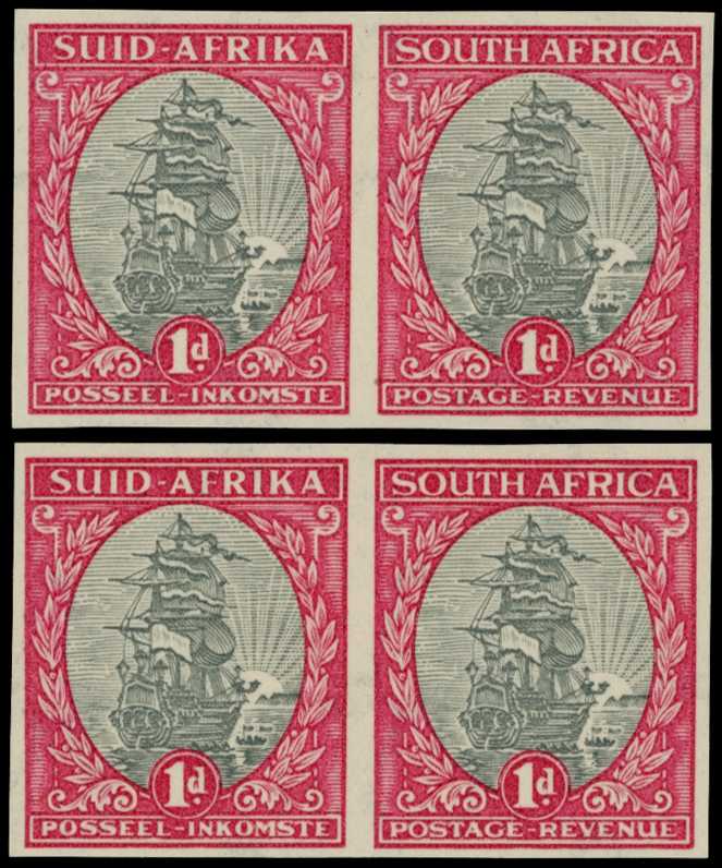 1933-48 1d grey and carmine, two...