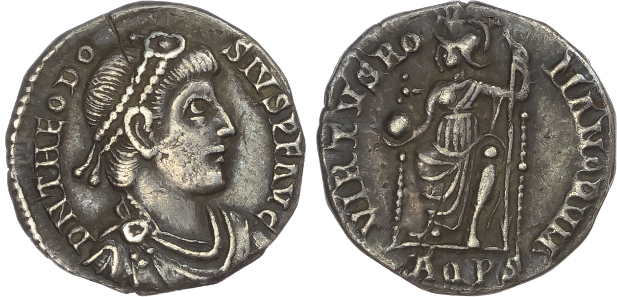 Theodosius I (AD 379-395) AR Siliqua, Aquileia, AD 379-388, 2.04g.