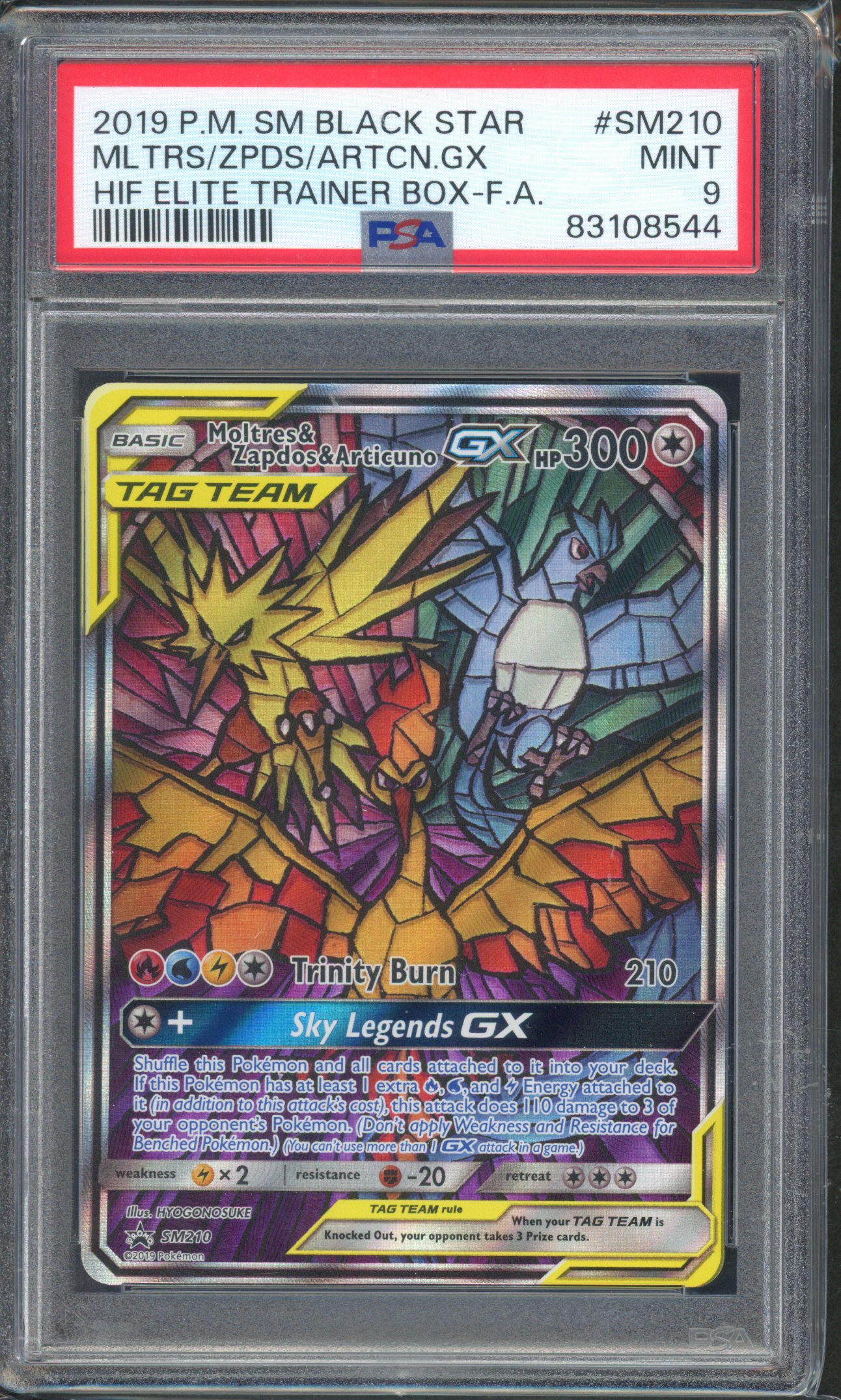 Pokemon TCG - PSA 9 Moltres, Zapdos & Articuno GX SM210 
