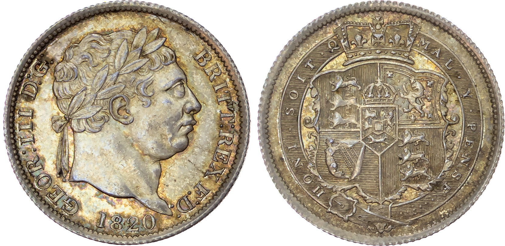 George III (1760-1820), New Coinage (1816-1820), AR Shilling, 1820.
