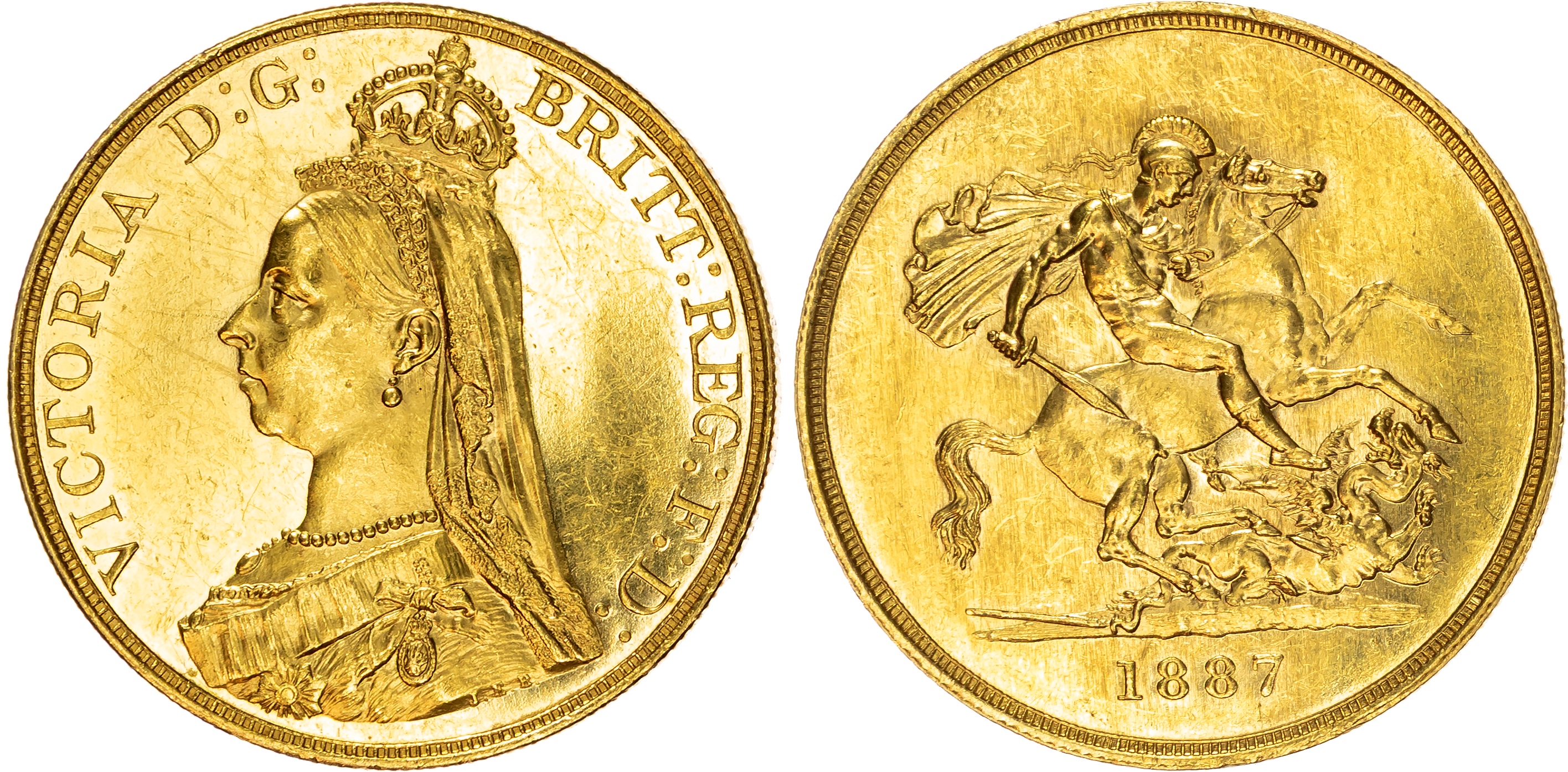 Victoria (1837-1901) Five Pound, 1887.