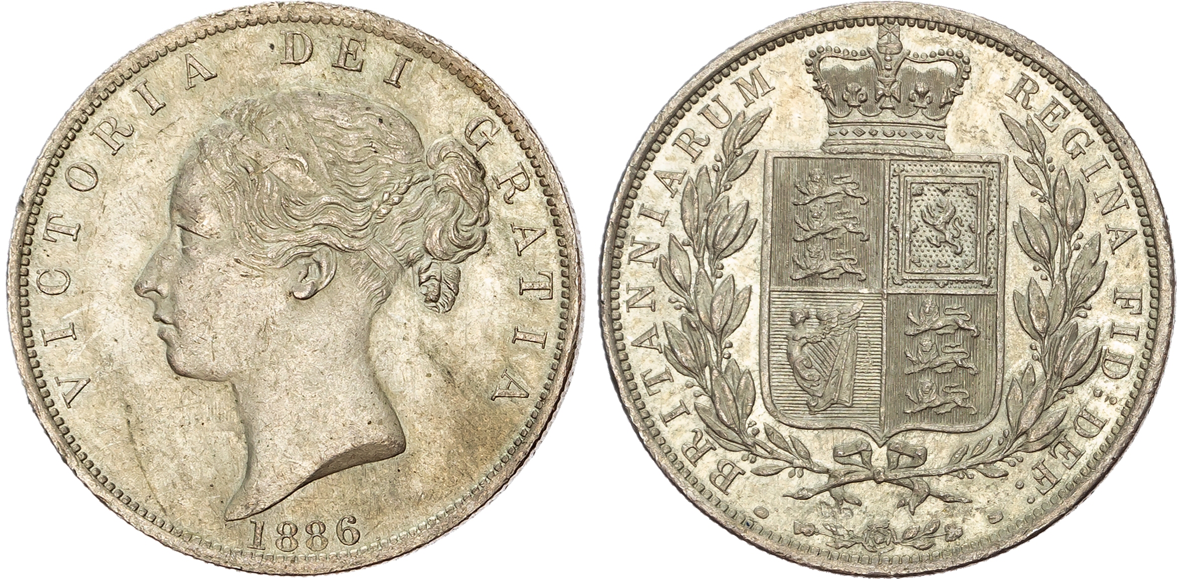 Victoria (1837-1901), Halfcrown, 1886, Type A5