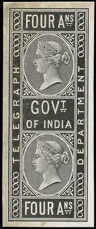 INDIA 1869  SG T6 Telegraph die proof