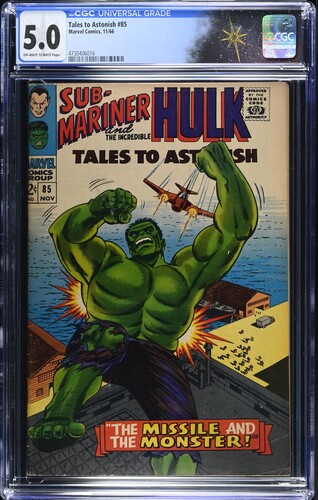 Tales to Astonish #85 CGC 5.0 Stan Lee story, Jack Kirby and Bill Everett cover (Marvel Comics, 1966)