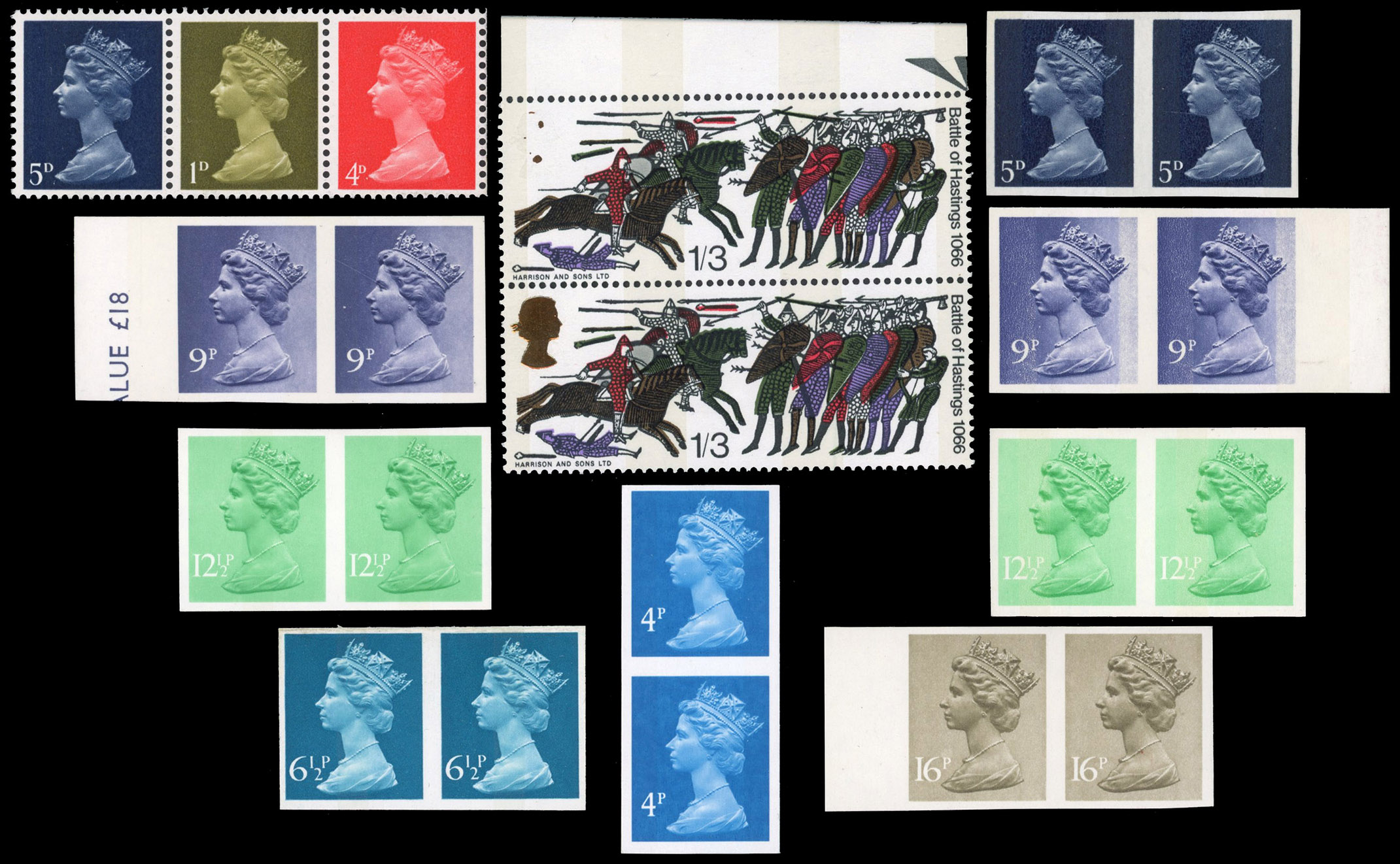 GB 1966 to 1993 selection of mint Machin varieties