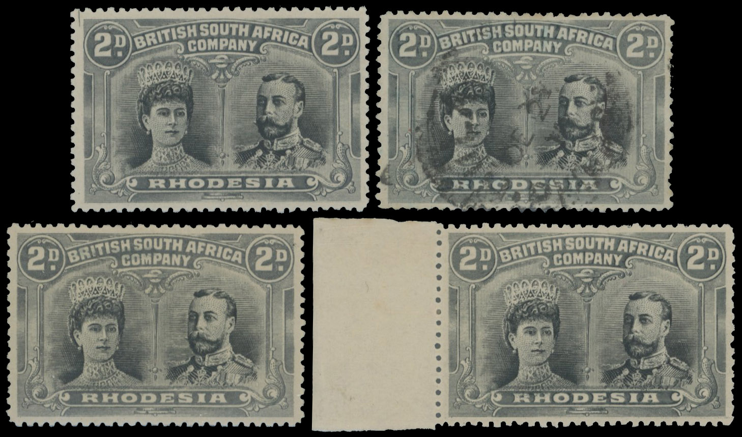 † 2d black and grey SG 126 group, mint