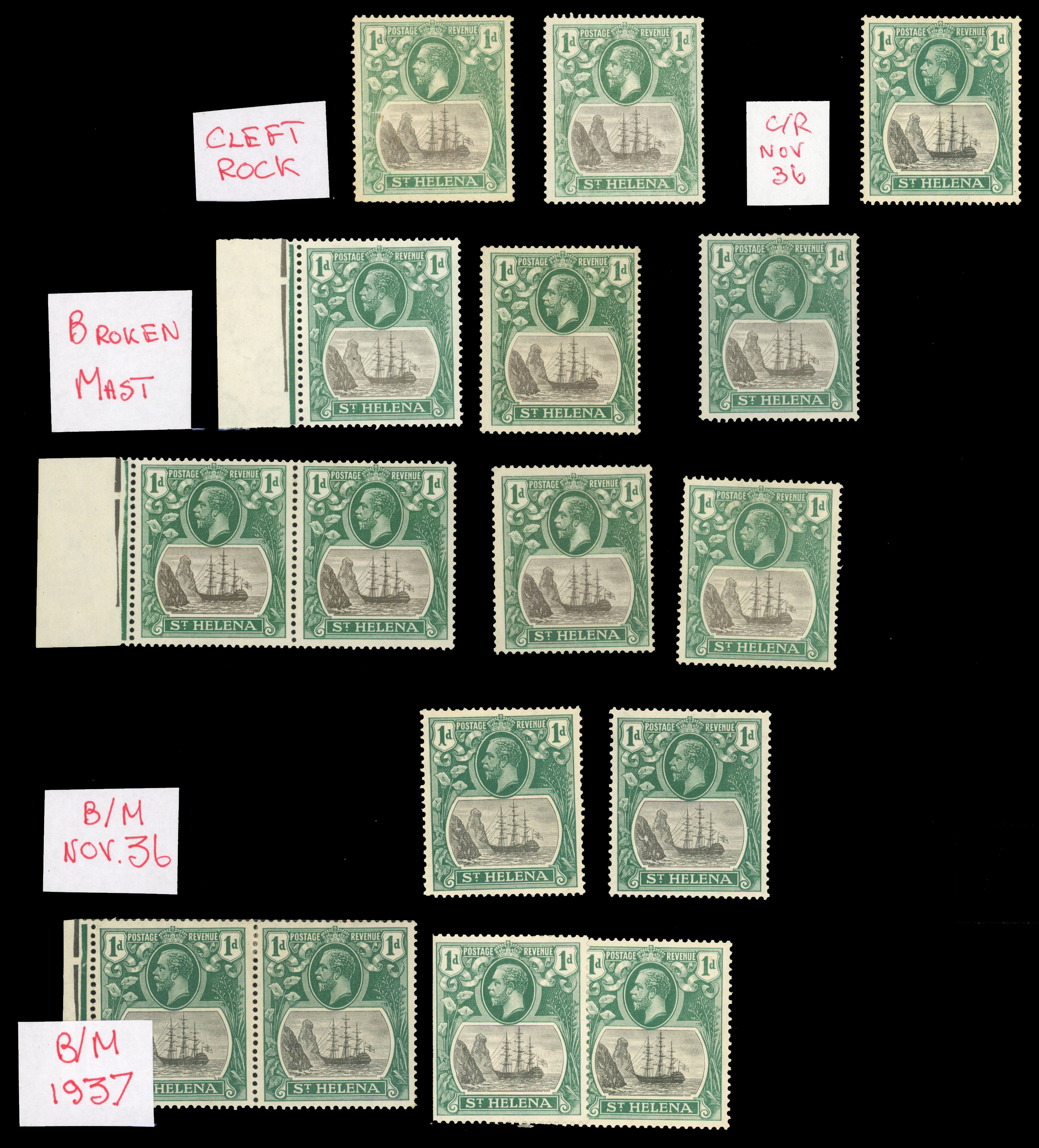 St Helena SG 98a, c collection mint