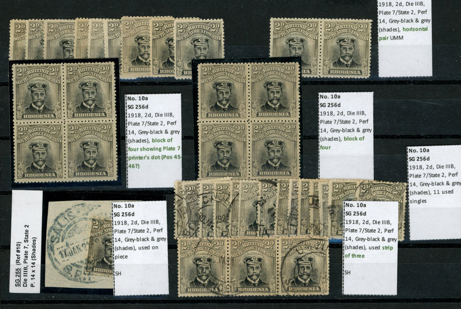 1918-21 2d Head Die IIIB, perf 14, toned...