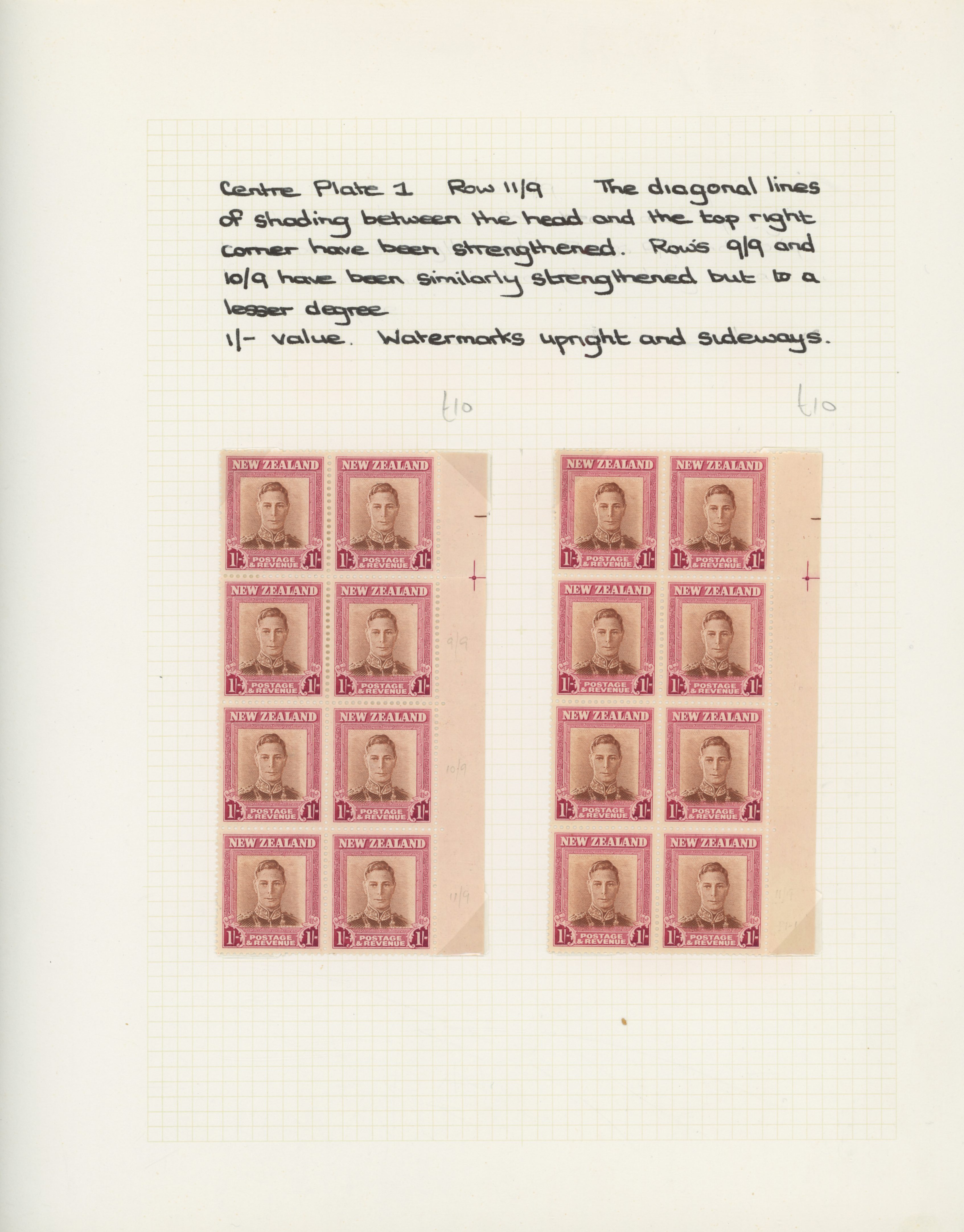 NZ SG 686-9 plate flaws collection mint