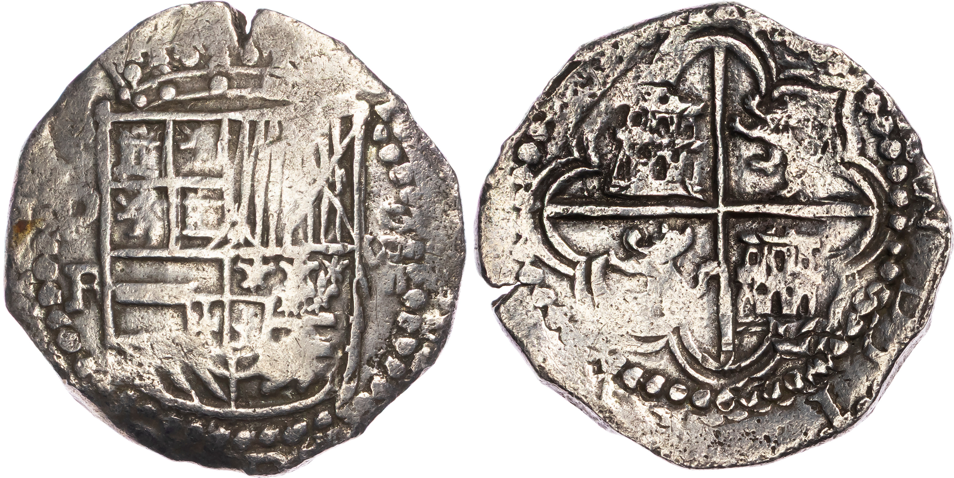 Bolivia, Philip III (1598-1621), silver Cob of 8 Reales - Atocha shipwreck