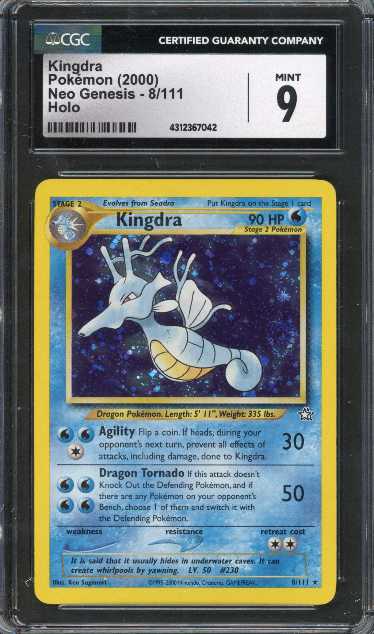 Pokémon TCG - CGC 9 Kingdra Neo Genesis NM/MINT 