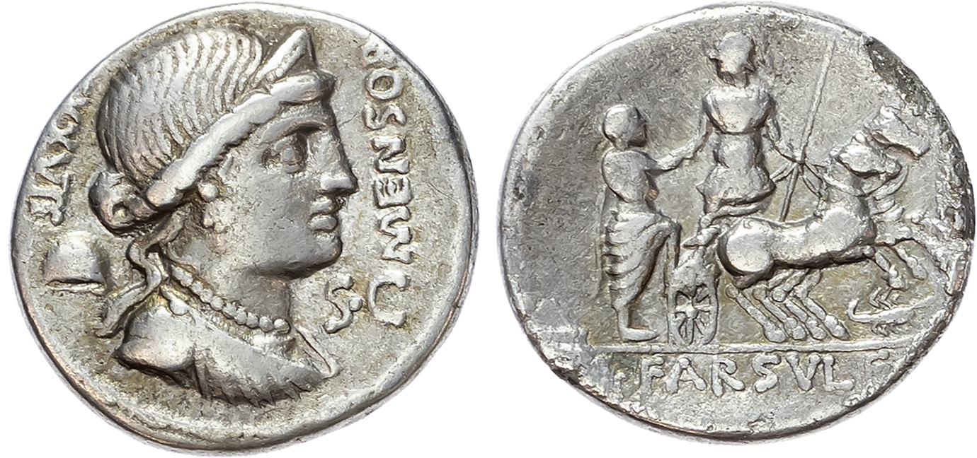 L. Farsuleius Mensor (76 BC) AR Denarius, Rome, 3.81g. 