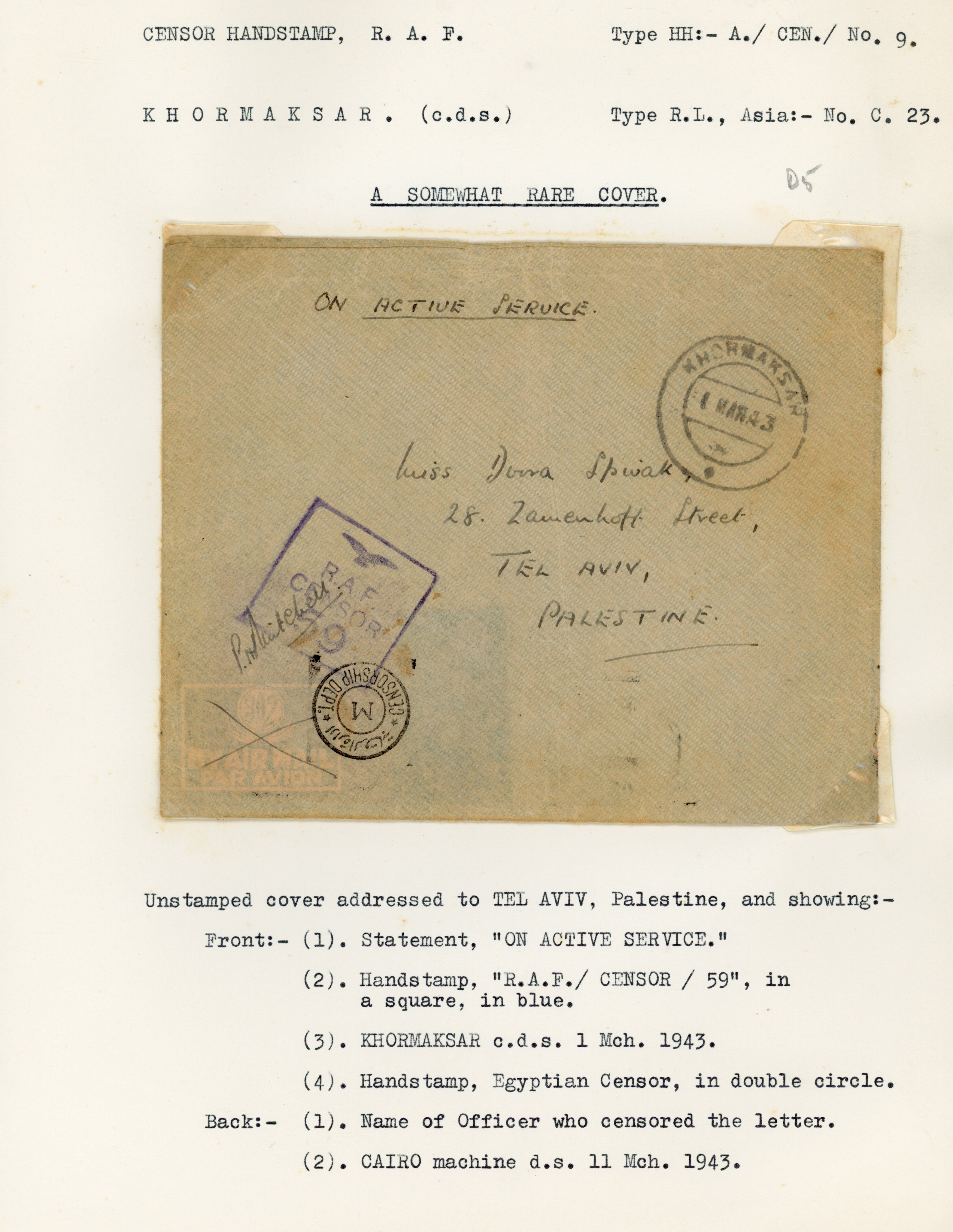 Aden WW2 Censor covers