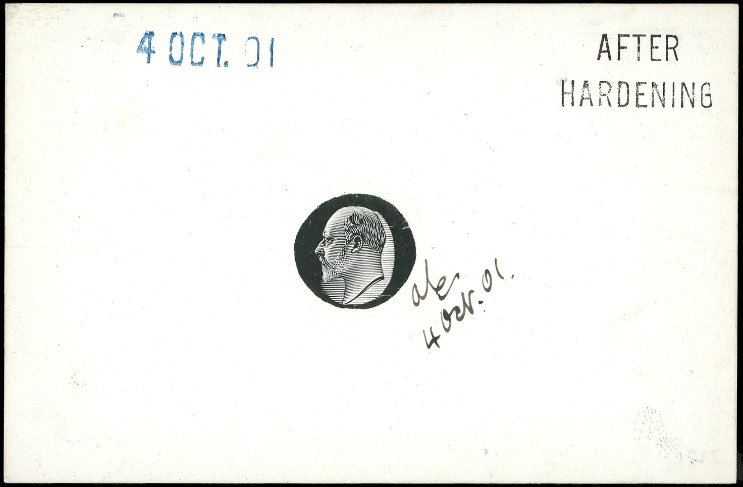 Great Britain 1901 Edward VII "Large Head" die proof....