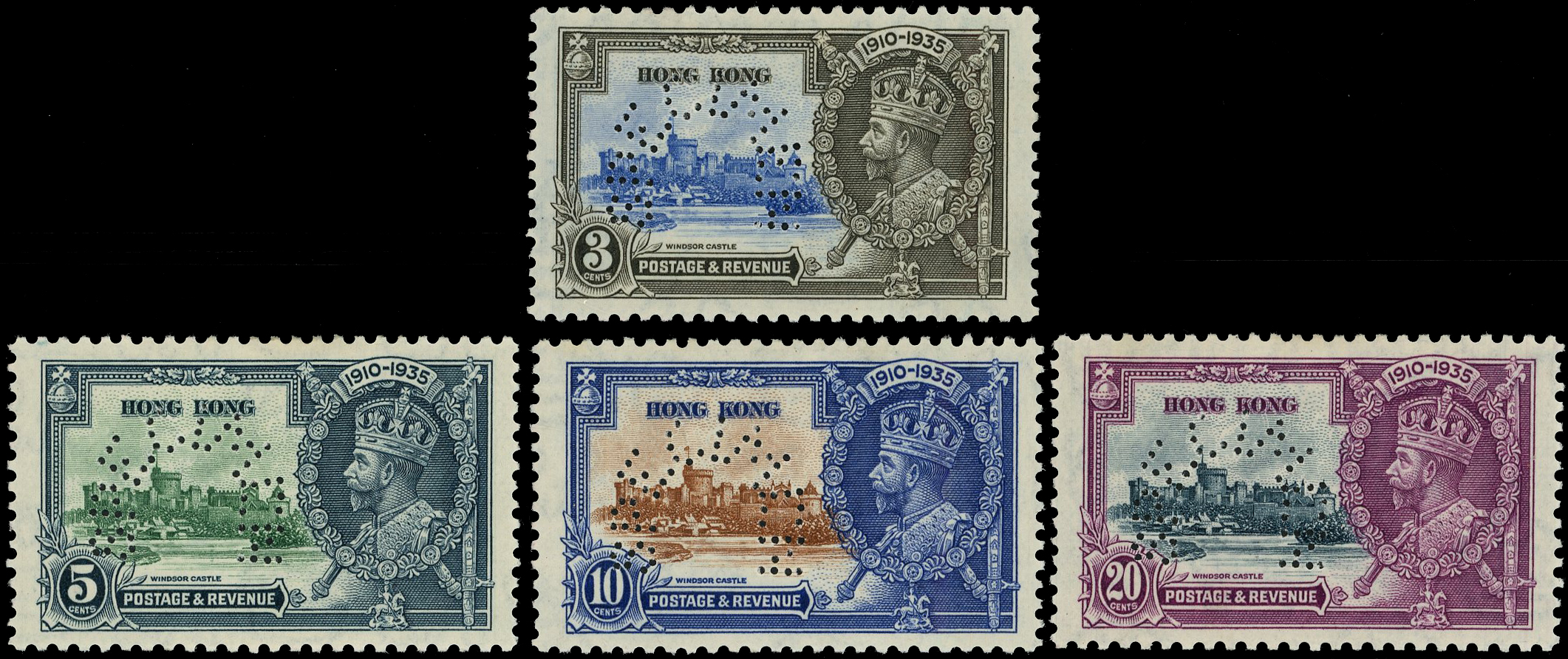Hong Kong SG 133s-136s Specimens