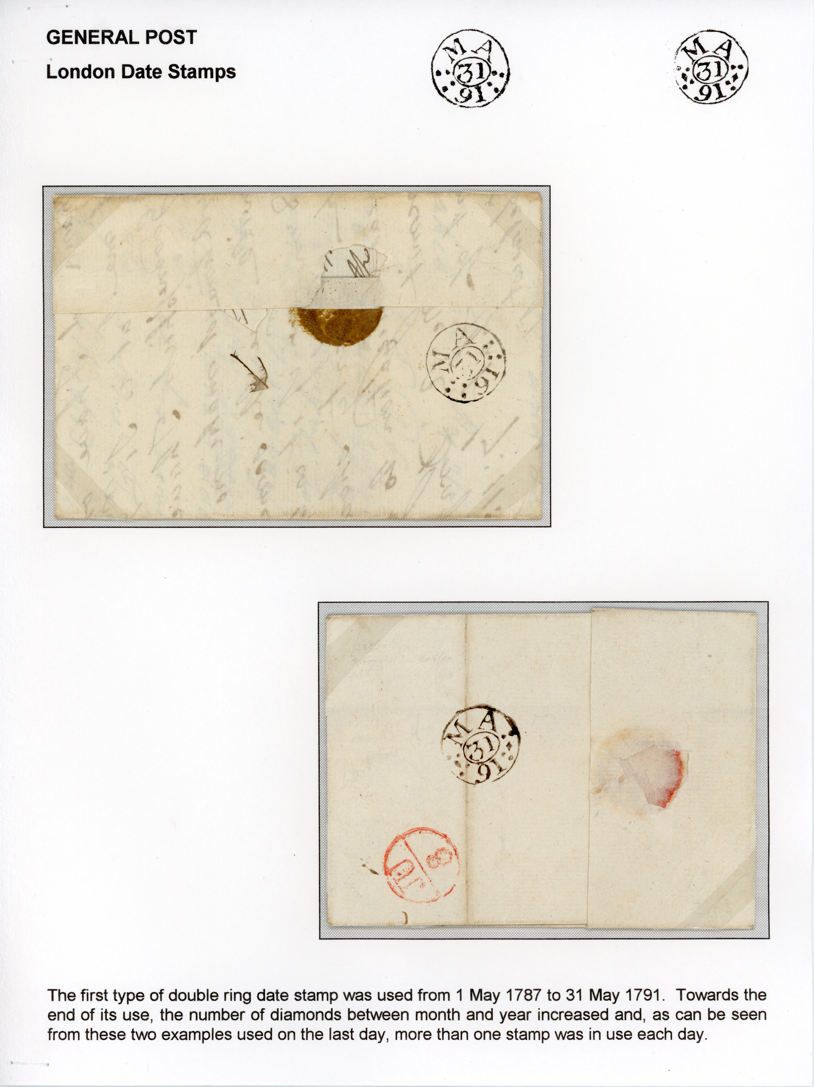 1791 pre-stamp. Wonderful pair of covers sent to Edinburgh & Norwich, last day cds
