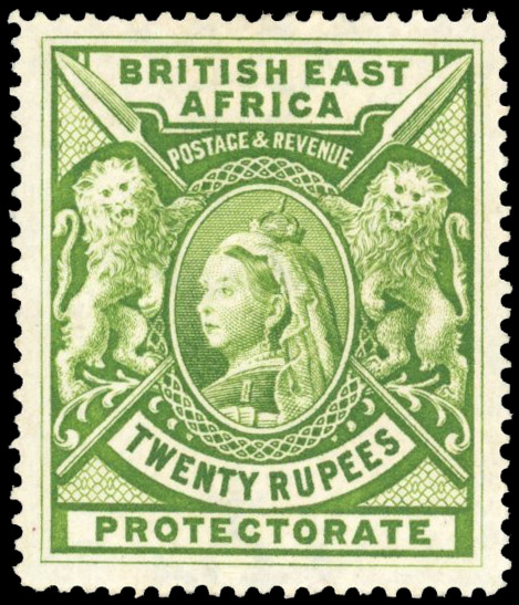 British East Africa SG 98 1897 20r pale green mint