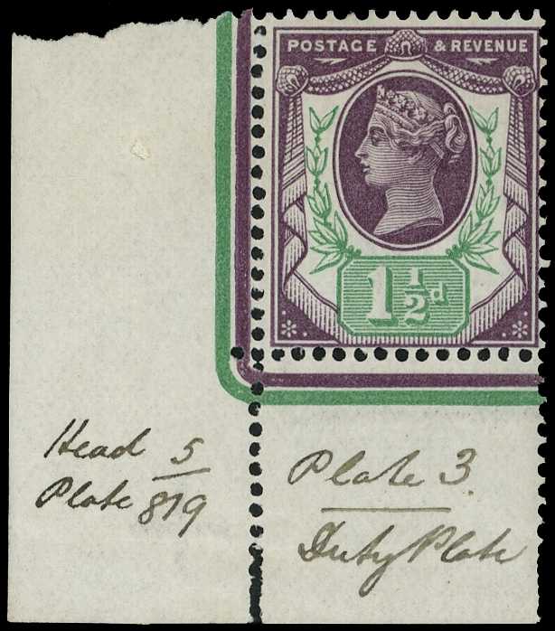 1887 Jubilee 1½d dull purple and pale...