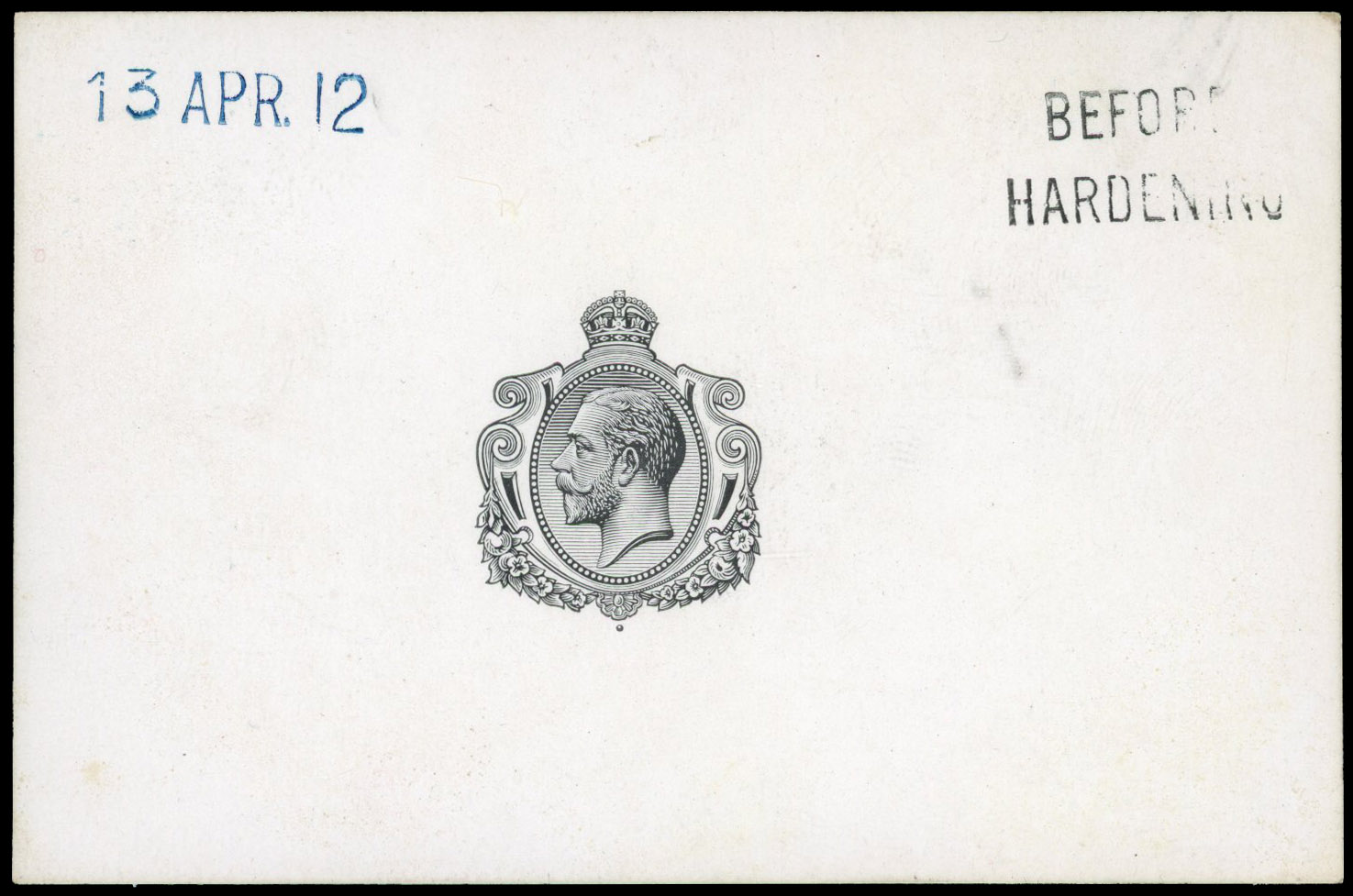 British Commonwealth 1912 KGV large Nyasaland head die proof BEFORE HARDENING